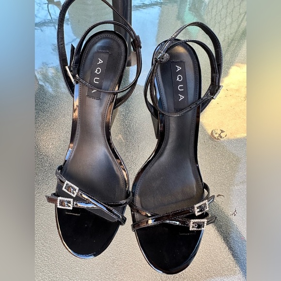 Aqua Women's Strappy High Heel
Round Toe Ankle Strap, Black, 9B NWOB - Picture 12 of 14